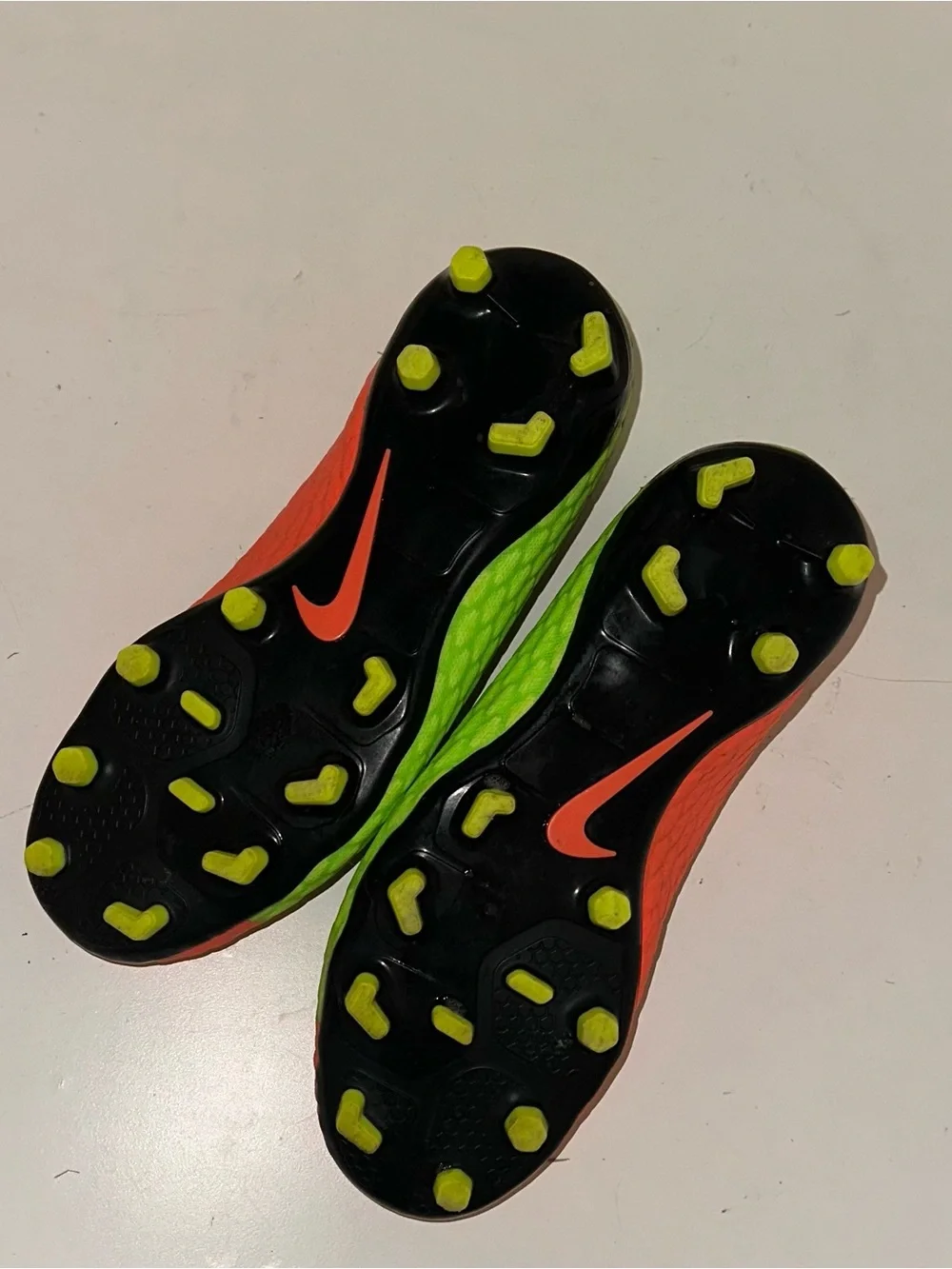 Nike Kids Hypervenom Soccer Cleats - Neon Green & Orange